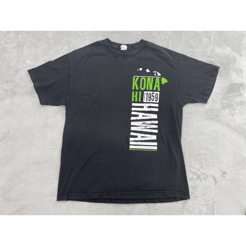 Vintage Kona Hawaii 1959 T-Shirt Mens XL Black Alstyle Graphic Tee Y2K Era